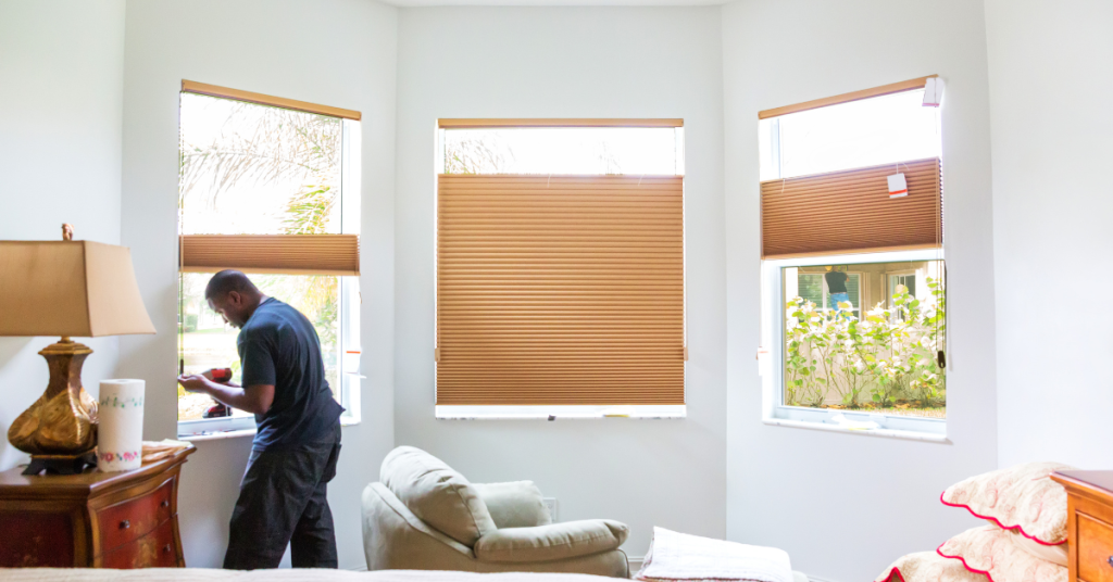 installing vertical blinds in a bay window